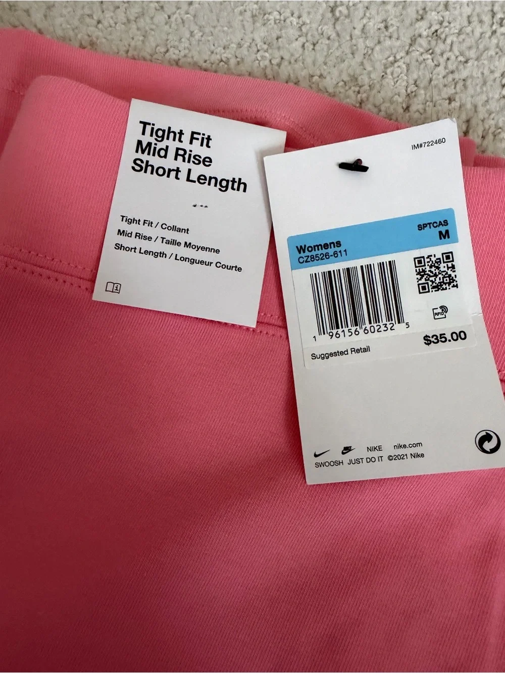 Nike Women’s Coral Pink Bike Shorts
